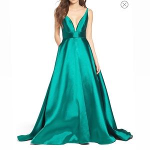 Mac Duggal Teal Formal Gown
